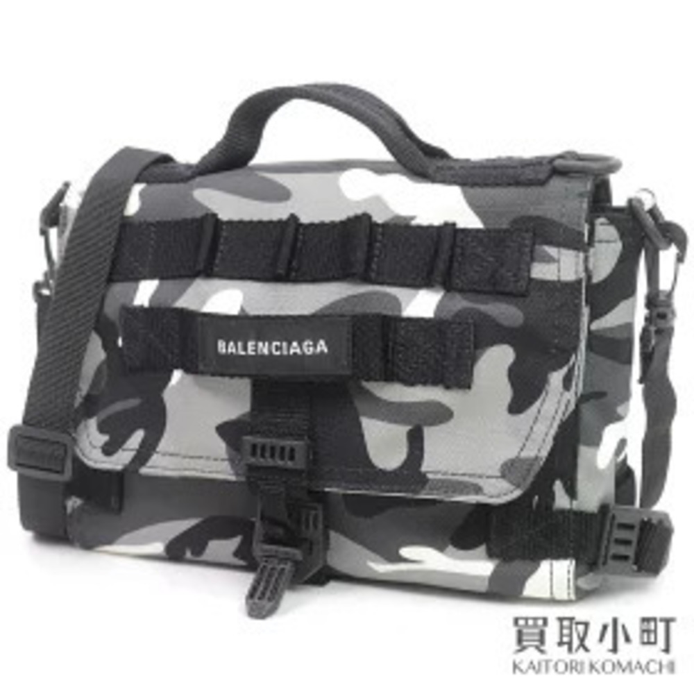 Balenciaga Army Messenger Bag Camouflage Black Canvas Crossbody Shoulder